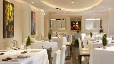 Interior of Buona Terra, a Michelin-starred restaurant, Singapore.