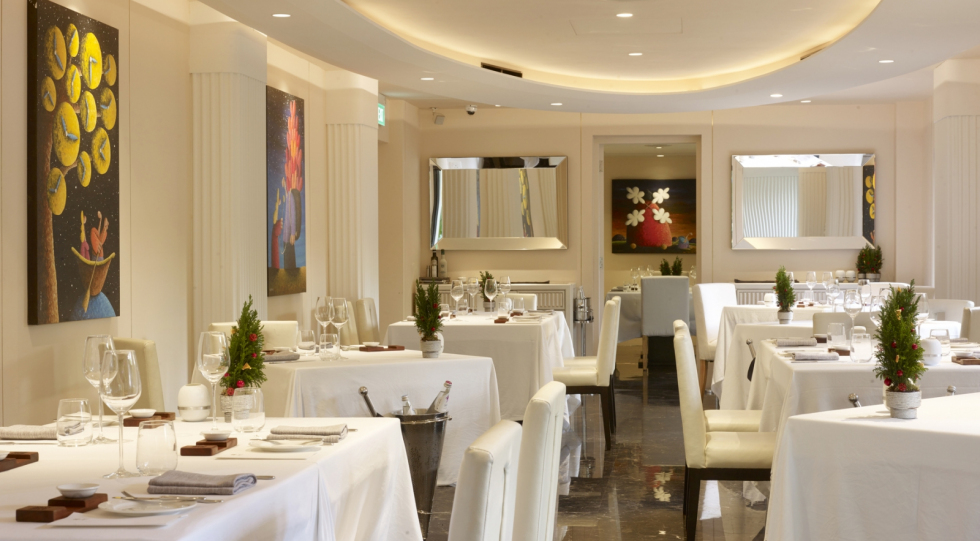 Interior of Buona Terra, a Michelin-starred restaurant, Singapore.