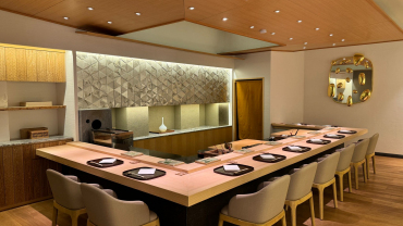 Interior of Sushi Oono restaurant, Singapore.
