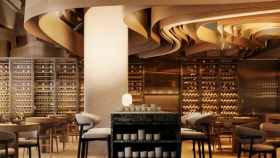 Interior of Birch Restaurant, Dubai, United Arab Emirates.