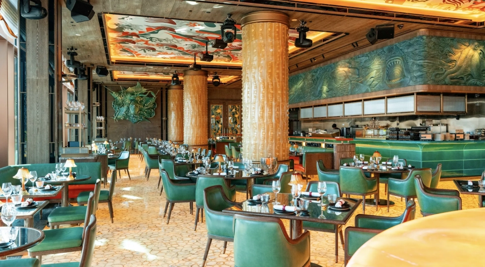 Interior of Sexy Fish restaurant, Dubai.