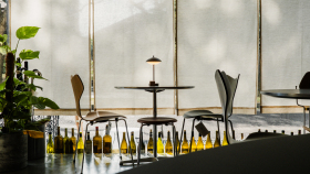 Interior of restaurant Revolution, Singapore.