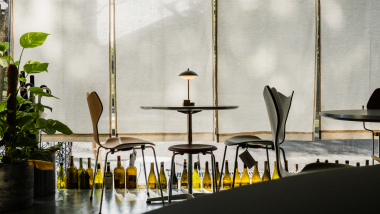 Interior of restaurant Revolution, Singapore.
