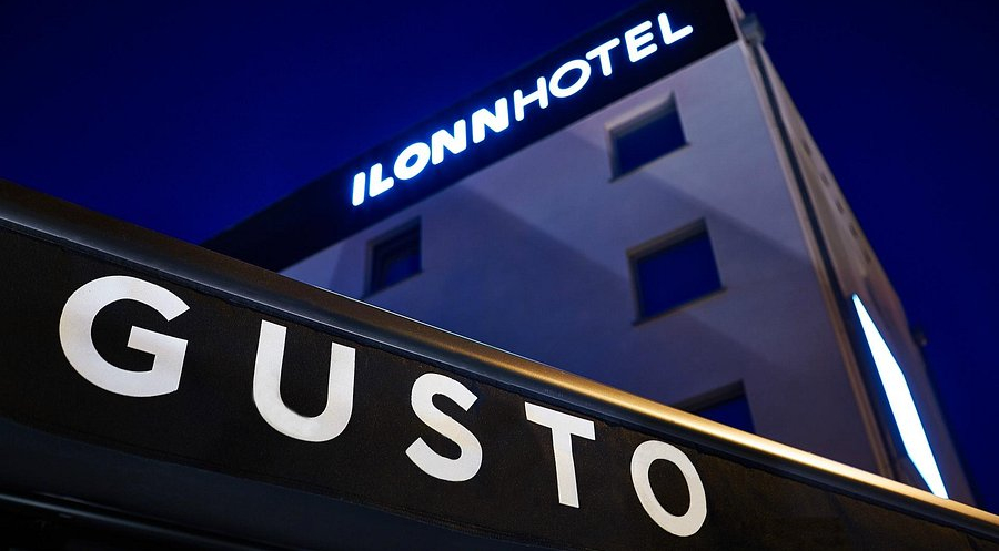 Exterior of Gusto restaurant, Poznan, Poland.