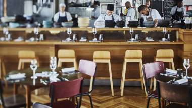 The chef team at work at The Pot Luck Club restaurant in Cape Town, South Africa - a Star Wine List Red Star wine destination.