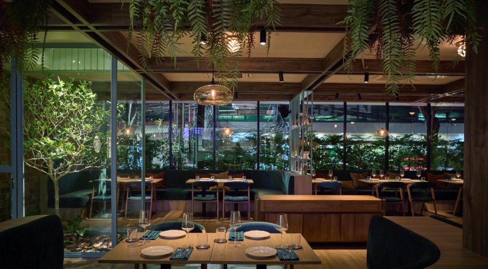 Interior of restaurant Verlan, Bangkok, Thailand.