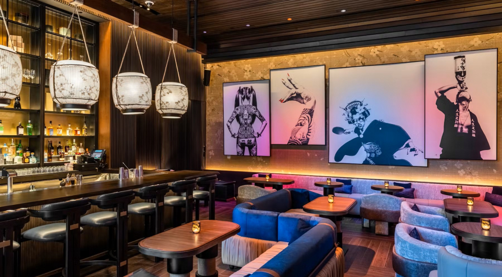 Interior of Wakuda restaurant, Las Vegas, USA.