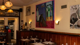 Interior of De Reiger restaurant, Amsterdam, Netherlands.