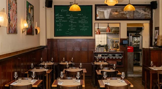 Interior of De Reiger restaurant, Amsterdam, Netherlands.