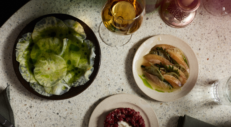 Table view at restaurant Nolita, Helsinki, Finland.