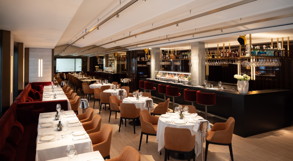 Interior of Vesta Fiori Chiari restaurant, Milan, Italy.
