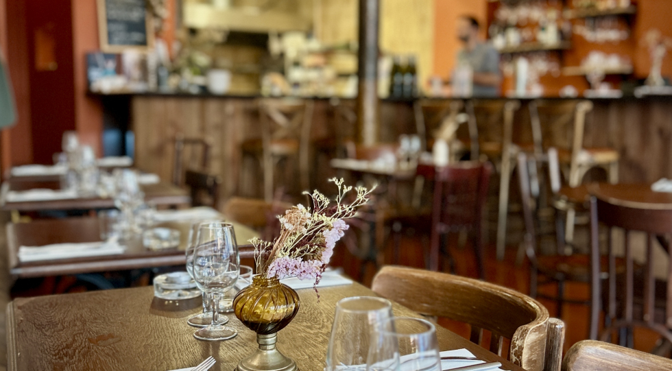 Interior of Clutch Wine Bar, Paris, France.