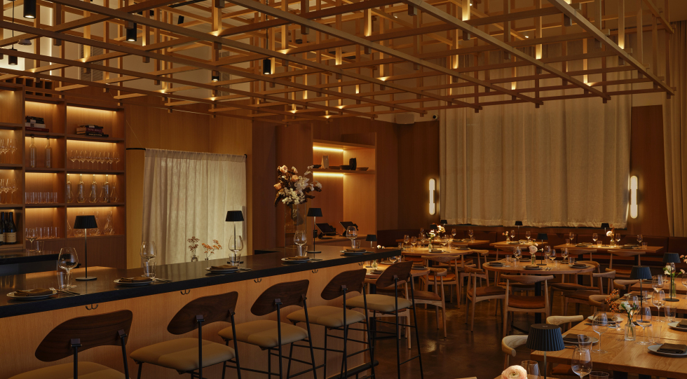 Interior of Café Vivant, Menlo Park, California, USA.