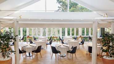 The dining room at La Colombe restaurant in Constantia, Cape Town, South Africa - a Star Wine List Red Star wine destination.