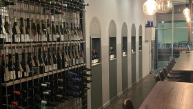 Interior of Timber Door Cellars, Geelong, Australia.