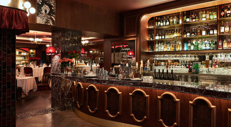 Interior of Jean-Pierre, restaurant in Hong Kong.