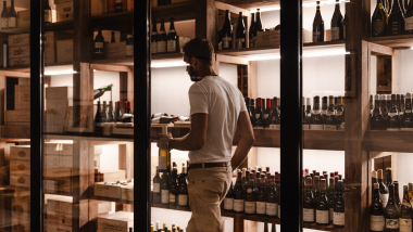 The cellar at Echezo wine bar, Ibiza, Spain.
