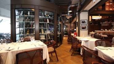 Interior of Belthazar restaurant, a Star Wine List Red Star, in Cape Town, South Africa.