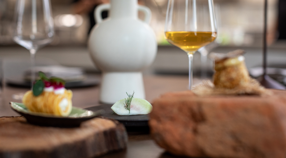 Table view at restaurant Bistronomy, Bratislava, Slovakia.