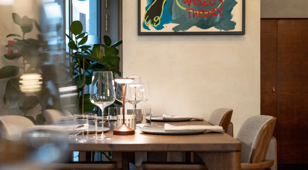 Interior of restaurant Bistronomy, Bratislava, Slovakia.