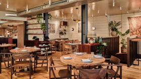 Interior of AngloThai, London, UK.