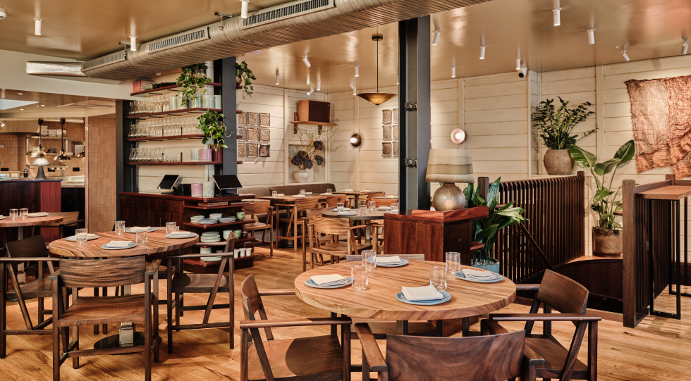 Interior of AngloThai, London, UK.