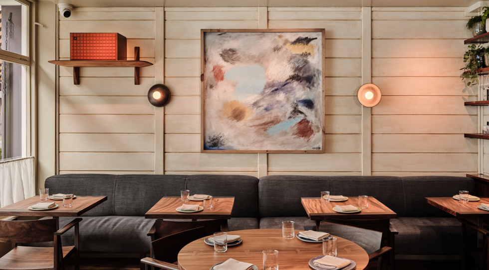 Interior of AngloThai, London, UK.