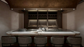 Interior of IRON CHEF Teppanyaki & Wine, Taipei, Taiwan.