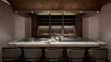 Interior of IRON CHEF Teppanyaki & Wine, Taipei, Taiwan.