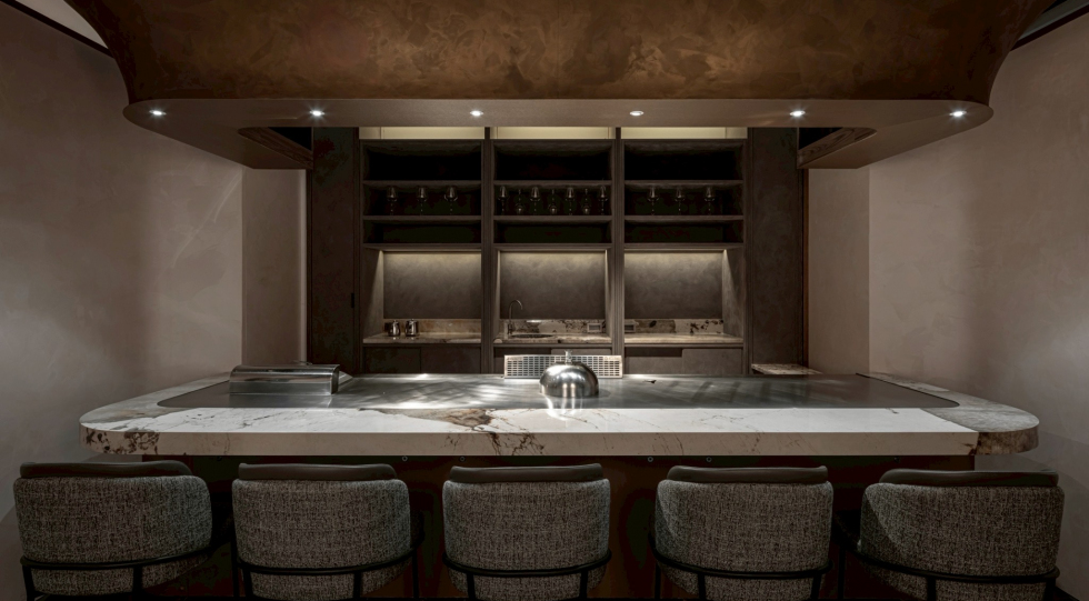 Interior of IRON CHEF Teppanyaki & Wine, Taipei, Taiwan.