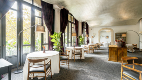Interior of Aleia restaurant, Barcelona, Spain.