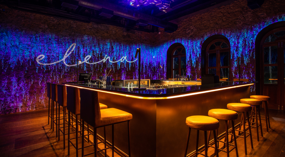 Bar at restaurant Elena Horto, Rio de Janeiro, Brazil.