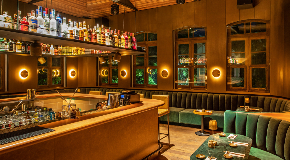 Interior of restaurant Elena Horto, Rio de Janeiro, Brazil.