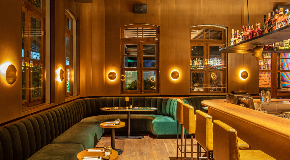 Interior of restaurant Elena Horto, Rio de Janeiro, Brazil.
