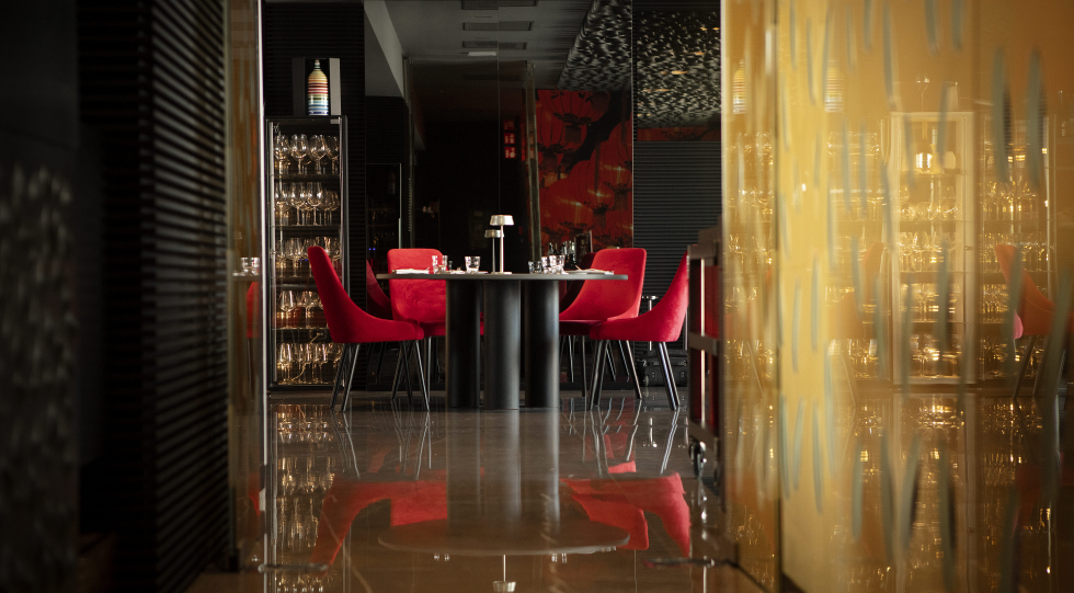 Interior of Classé La Dogana Restaurant, Lecce, Italy.