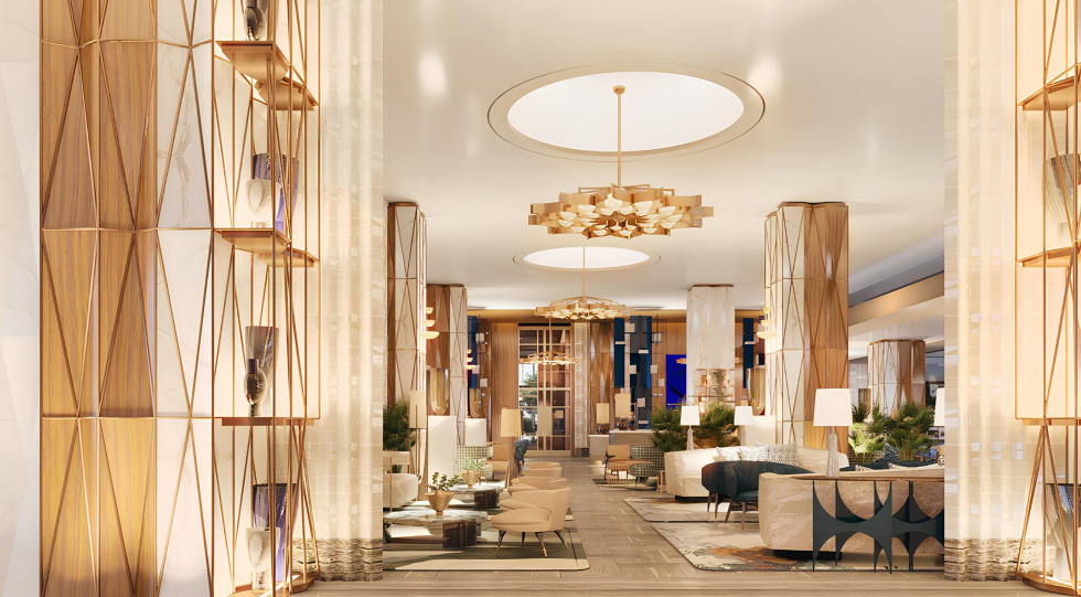 Lounge at Hilton Istanbul Bosphorus, Turkey.