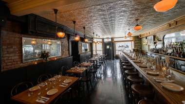 Red Hook Tavern, a wine bar and restaurant in New York City, USA.