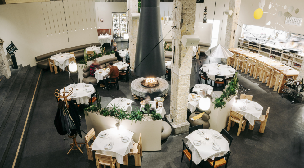 Interior of restaurant Solen, Stockholm, Sweden.