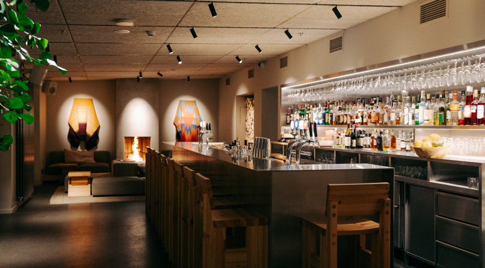 Interior of restaurant Solen, Stockholm, Sweden.