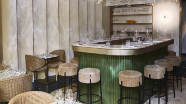 Interior of Bubble Bar, Paris, France.