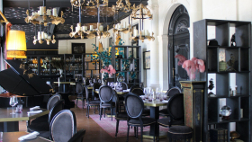 Interior of Table du Marquis at Château de Maubreuil, Carquefou, France.