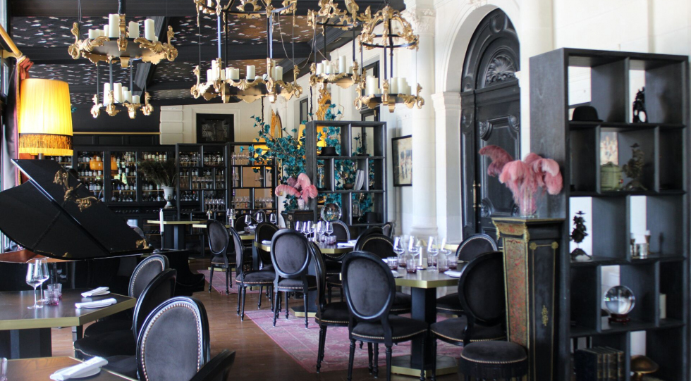 Interior of Table du Marquis at Château de Maubreuil, Carquefou, France.