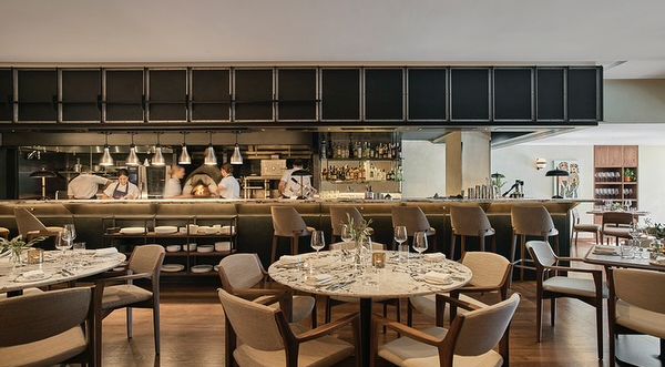 Interior of Labombe by Trivet wine bar/restaurant, London, UK.