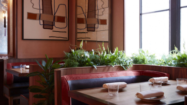 Interior of Bibi restaurant, London, UK.