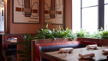 Interior of Bibi restaurant, London, UK.