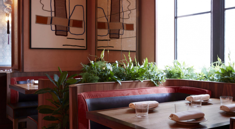 Interior of Bibi restaurant, London, UK.