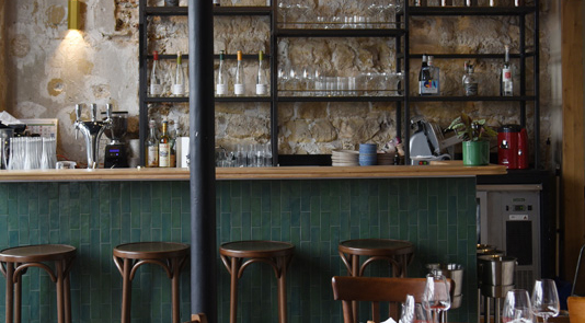 Interior of Bonhomme, Paris, France.