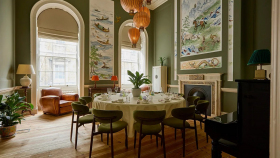 Interior of Poon’s at Somerset House restaurant, London, UK.