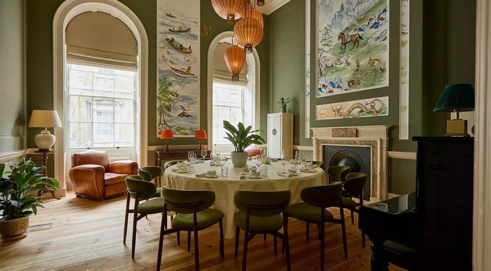 Interior of Poon’s at Somerset House restaurant, London, UK.