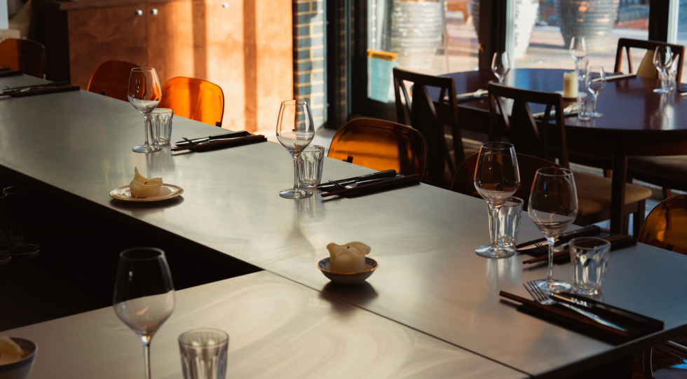 Interior of Tempo wine bar/restaurant, London, UK.